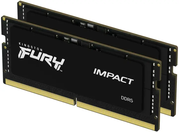 Б/В Оперативна пам'ять Kingston Fury SODIMM DDR5-5600 65536MB PC5-44800 (Kit of 2x32768) Impact 2Rx8 Black (KF556S40IBK2-64)