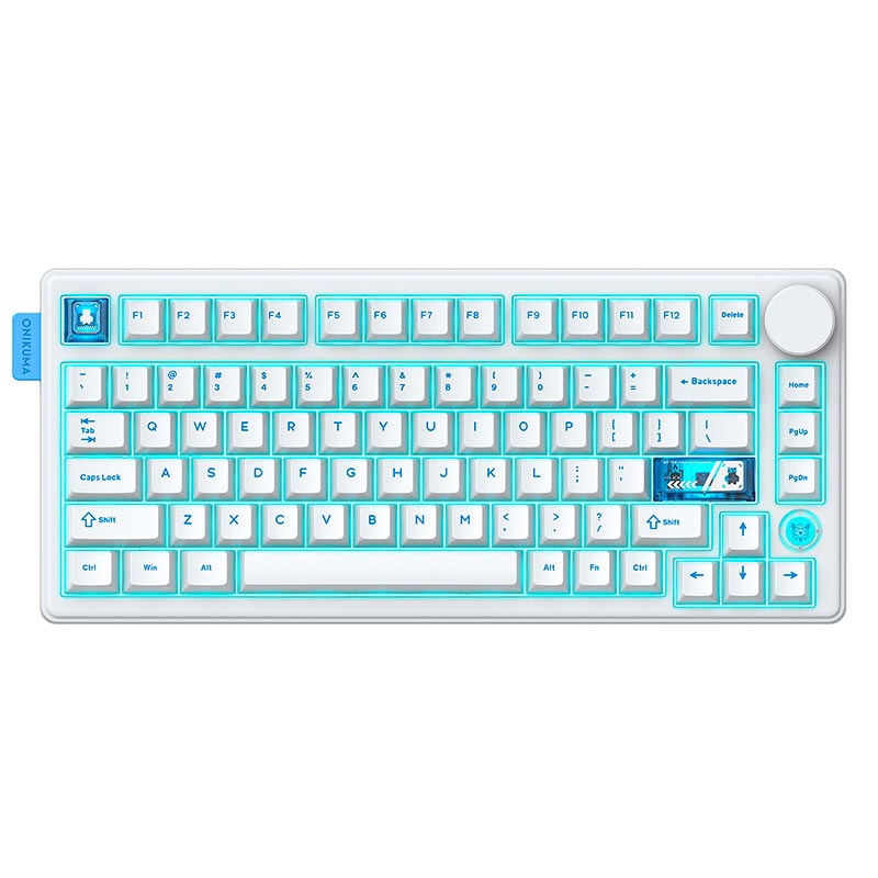 Бездоротова ігрова клавіатура Onikuma MT706 Tri Mode механічна RGB, 2.4G/BT/Type-C (ENG) Білий