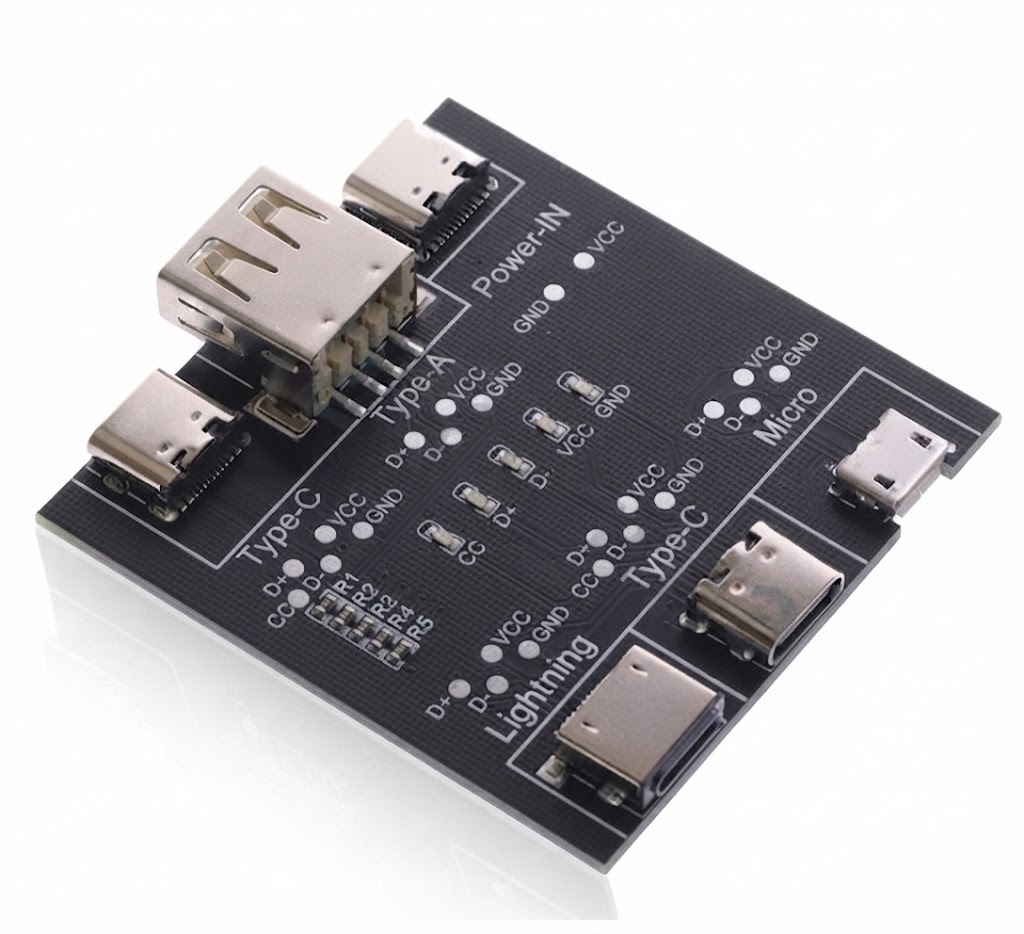 Плата перевірки / тестер портів і кабелів DT3 (USB / Type-C / Micro / Lightning)