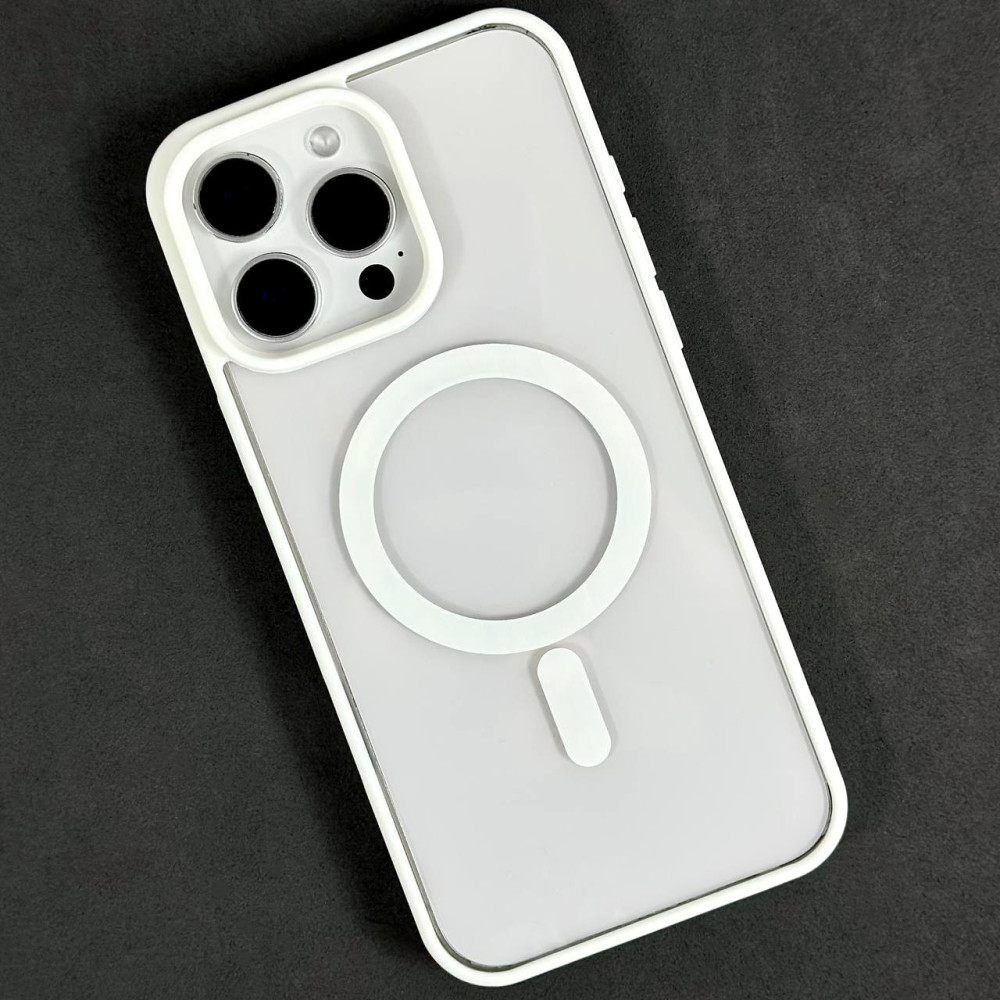 Захисний чохол (накладка) Matte Acrylic Magnetic для Apple iPhone 16 Pro Max Білий прозорий