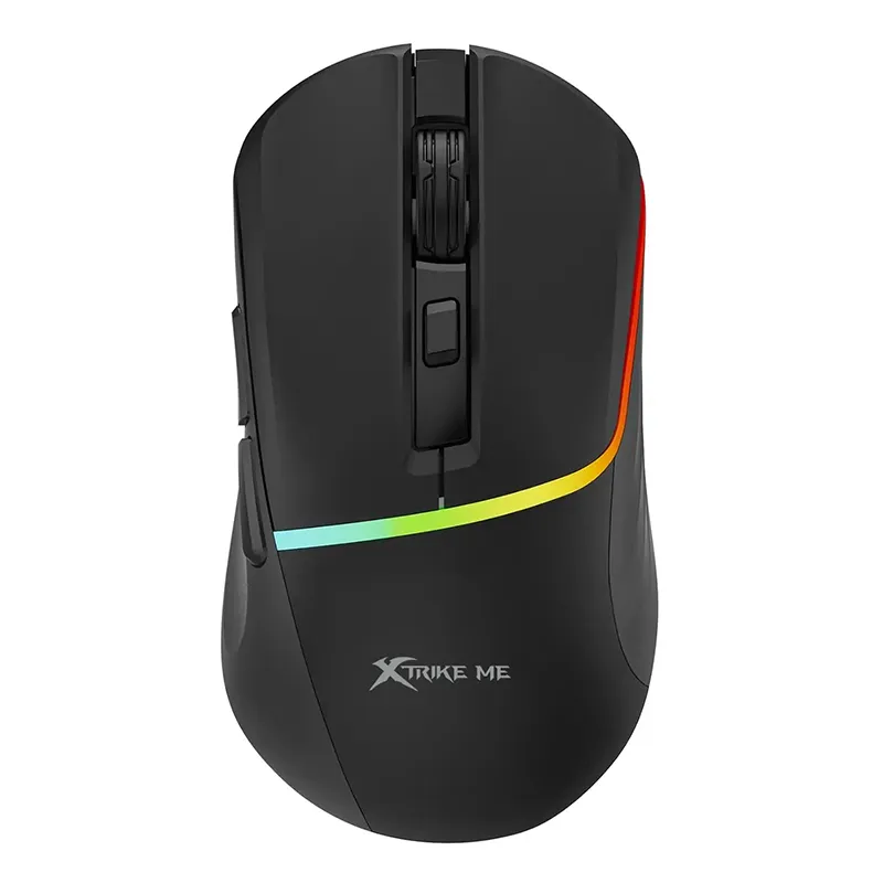 Бездротова комп'ютерна мишка XTRIKE ME GW-322 BK (Bluetooth 5.2 + USB 2.4GHz, 800-3200 DPI, RGB) Чорна