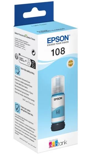 Чорнило Epson 108, Light Cyan, 70 мл (C13T09C54A)