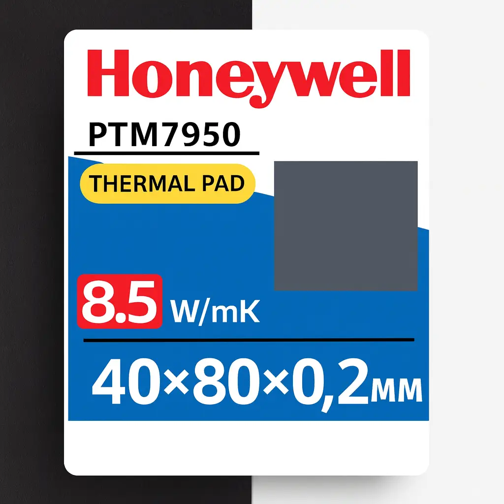 Термопрокладка з фазовим переходом Honeywell PTM7950 8,5 Вт/мК 40×80×0,2 мм (пак. коробка)