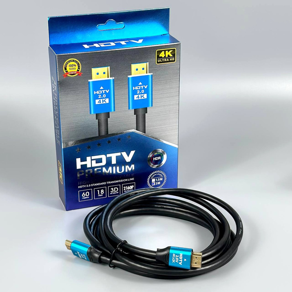 Кабель HDMI to HDMI 2.0V 4K*2K OD8.0 3м Синій