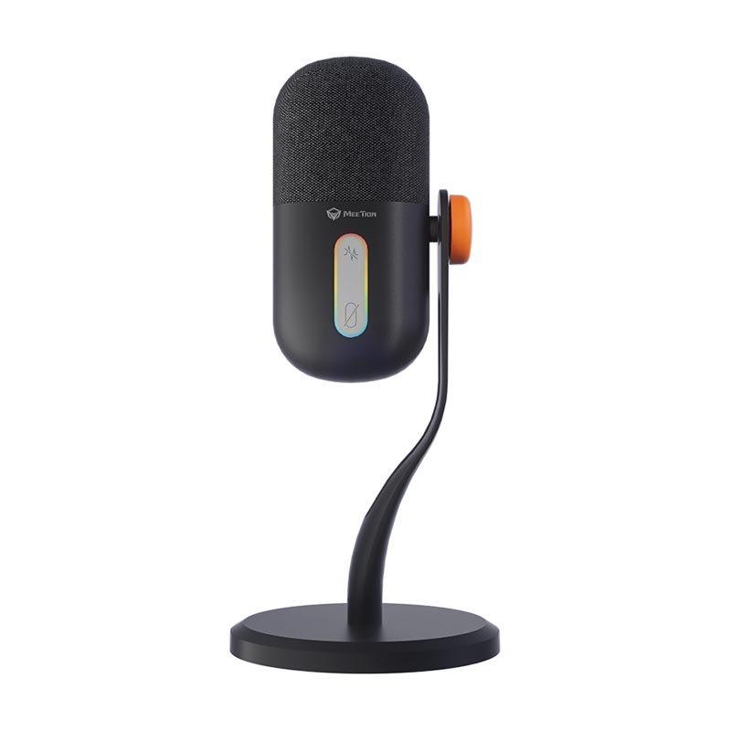 Ігровий USB-мікрофон Meetion MC16 конденсаторний, RGB-підсвітка, USB Type-C, шумозаглушення DSP, кнопка Mute Чорний